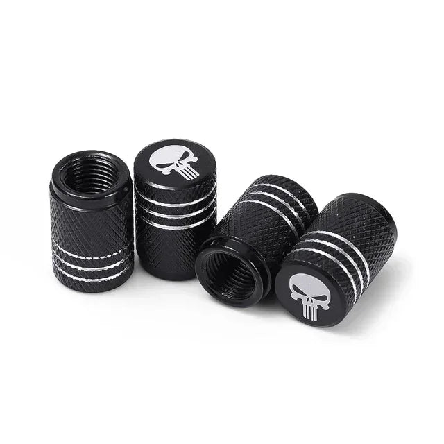 Skull Motif Tire Valve Stem Caps