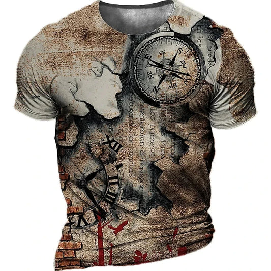 Vintage Compass T-Shirt for Men 