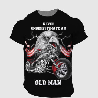 “Never Underestimate an Old Man” Motorcycle T-Shirt 