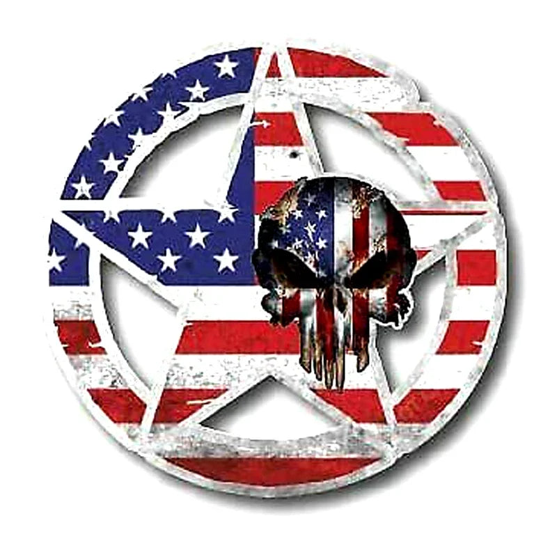 American Flag Skull Emblem