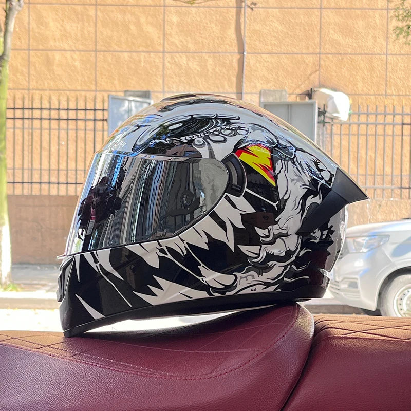 Full Face Motorcycle Helmet with Dual Lens 