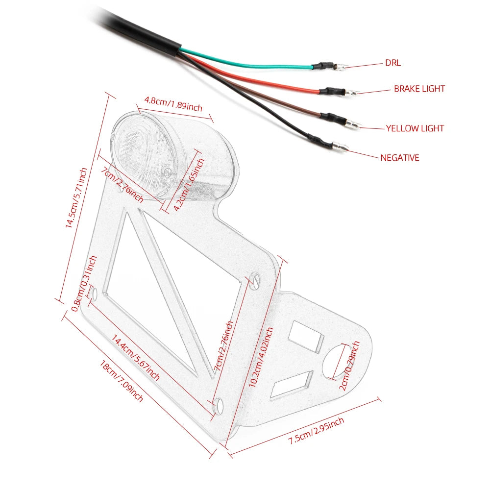 Universal Motorcycle License Plate Holder with LED 