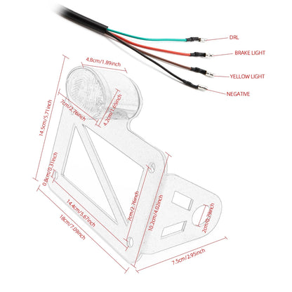 Universal Motorcycle License Plate Holder with LED 