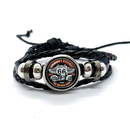 Route 66 Leather Premium Bracelet 