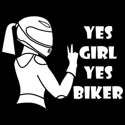 Yes Girl Yes Biker Sticker
