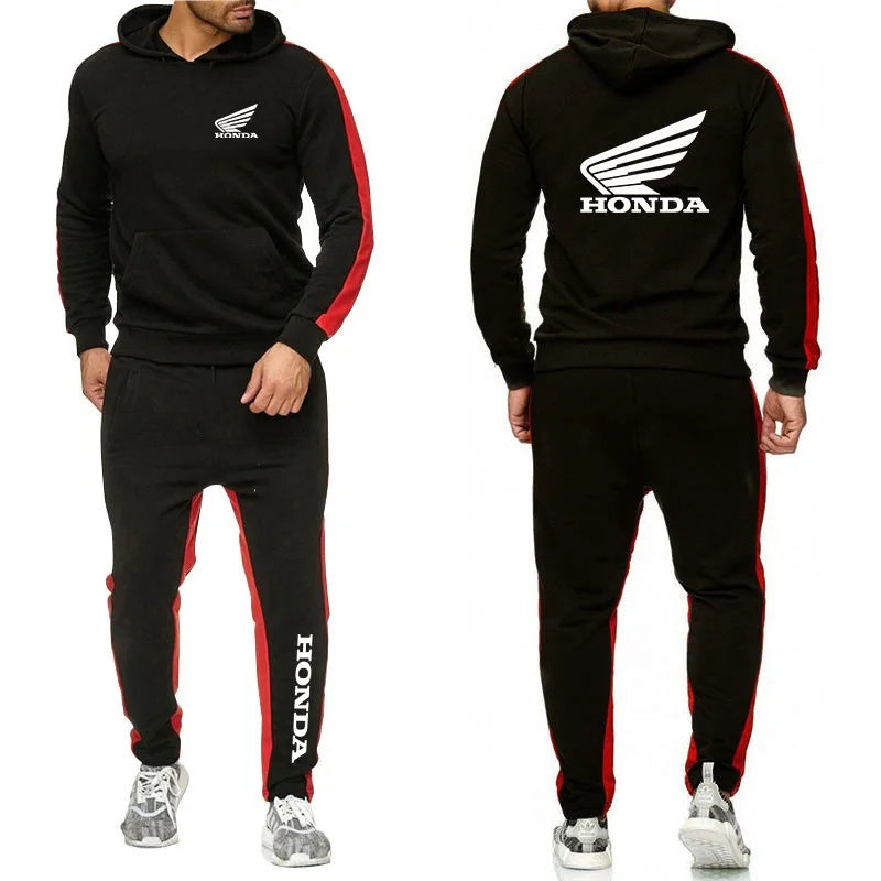 Conjunto de pantalones y sudadera con capucha de carreras de motos para hombre 