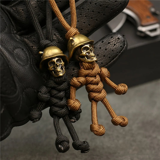 Paracord Skull Soldier Keychain 