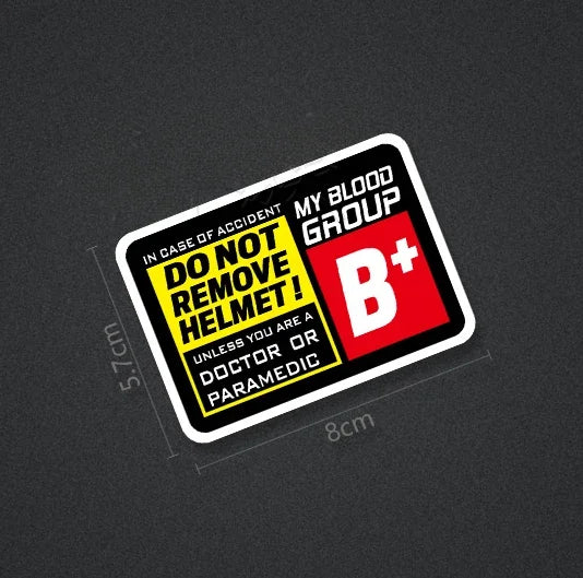 Blood Type Race Helmet Sticker
