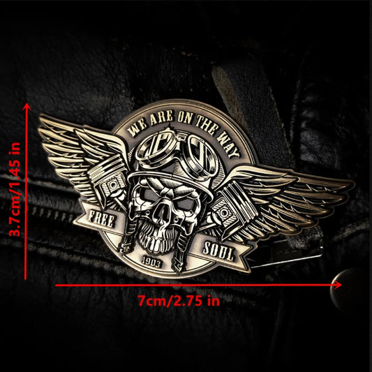 Retro Motorcycle Skull Pins 
