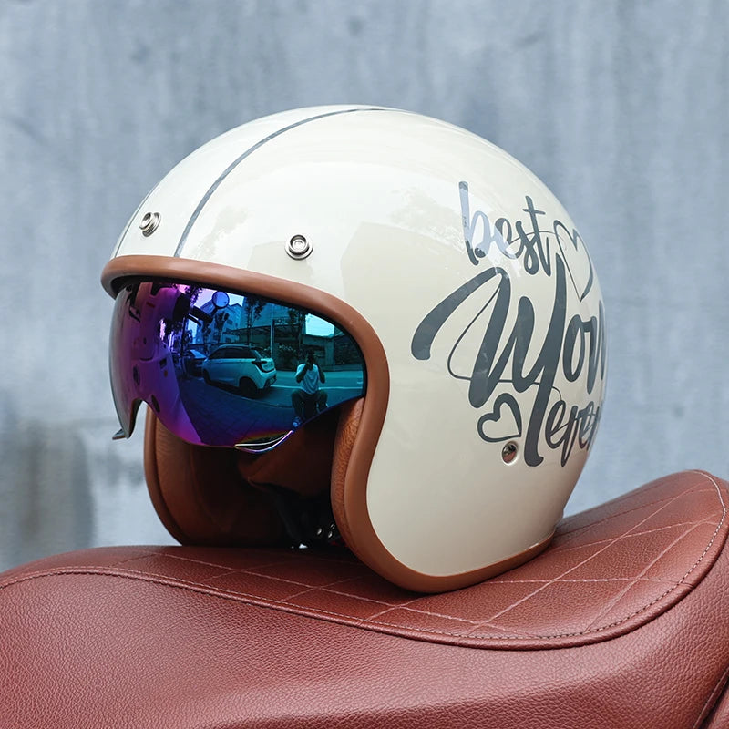 Retro Open Face Motorcycle Helmet 
