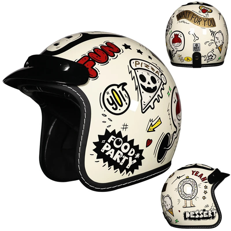 Casco de moto semiabierto 
