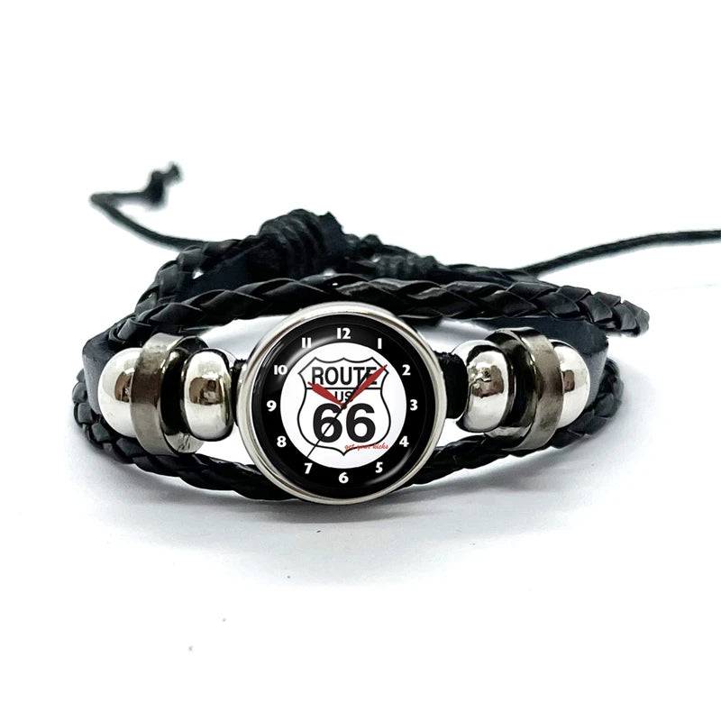 Route 66 Leather Premium Bracelet 