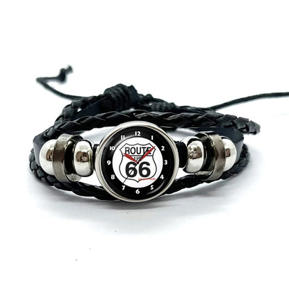 Route 66 Leather Premium Bracelet 