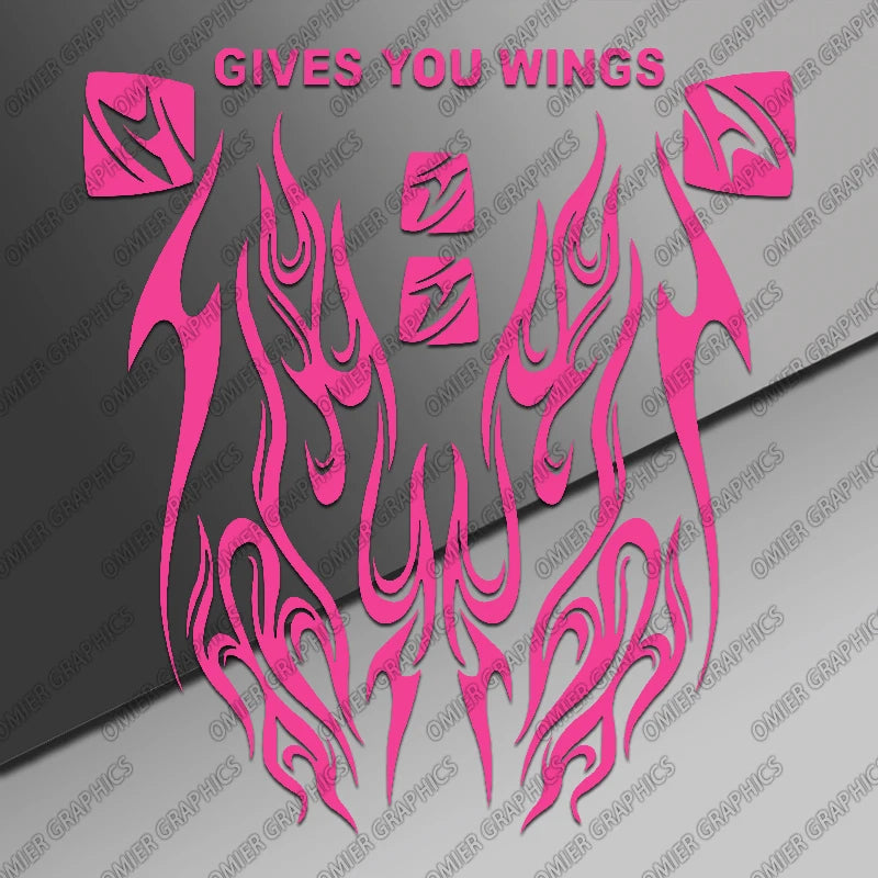 Motorcycle Helmet Flame Decal 