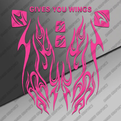 Motorcycle Helmet Flame Decal 