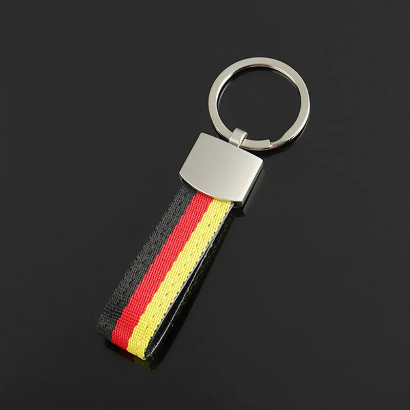 Multi-Color Stripe Fabric Keychain