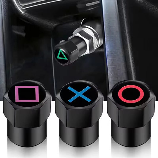 4Pcs Play Symbol Valve Caps 