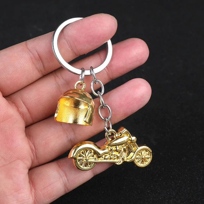 Retro Motorcycle Keychain for Men