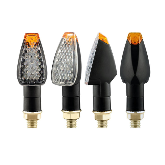 ไฟเลี้ยว LED ลายเกล็ดปลา 4 ชิ้น – ไฟกะพริบสีเหลืองอำพันอเนกประสงค์สำหรับรถจักรยานยนต์