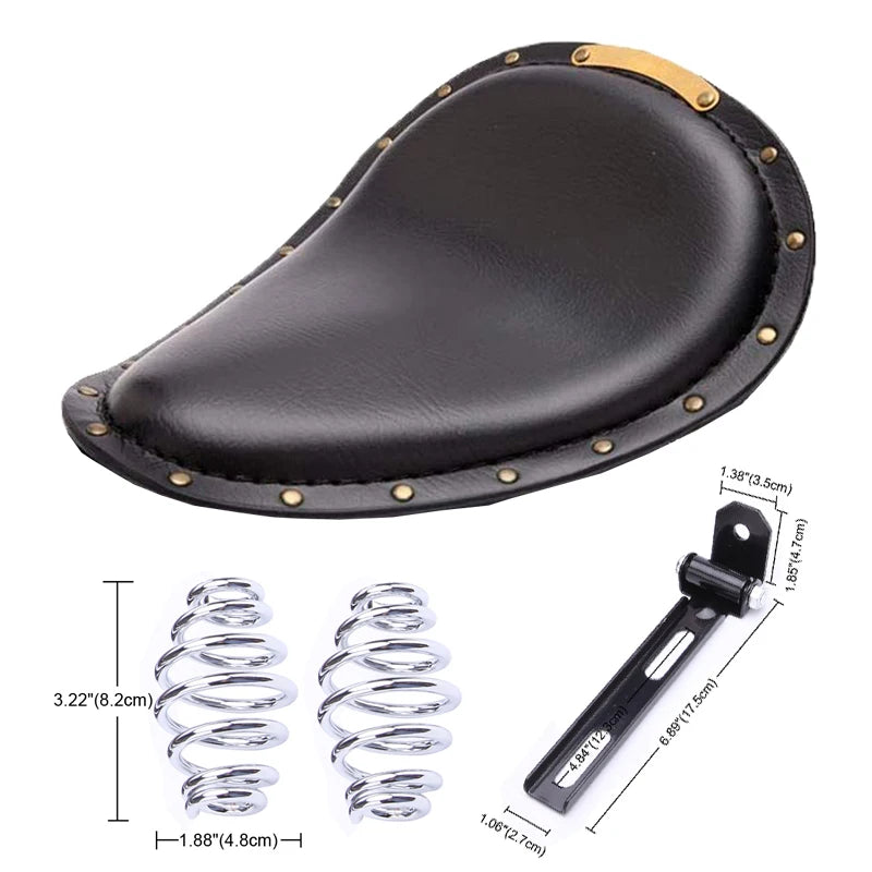 Motorcycle Leather Saddle Seat Retro 